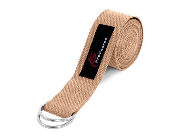 Prosource Fit Metal D-Ring Yoga Strap 8' Durable Cotton for
